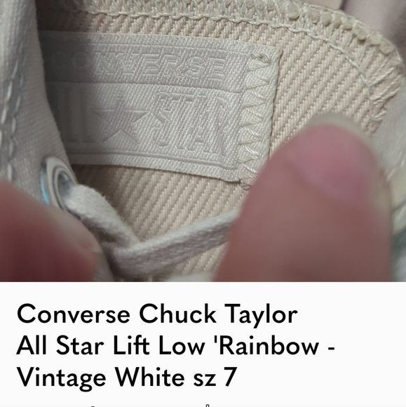 Converse Chuck Taylor All Star Lift Low Rainbow Vintage 🌈 White size 7 - Picture 15 of 16